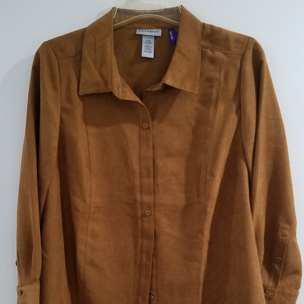 Catherines Soft Brown Blouse-14/16P